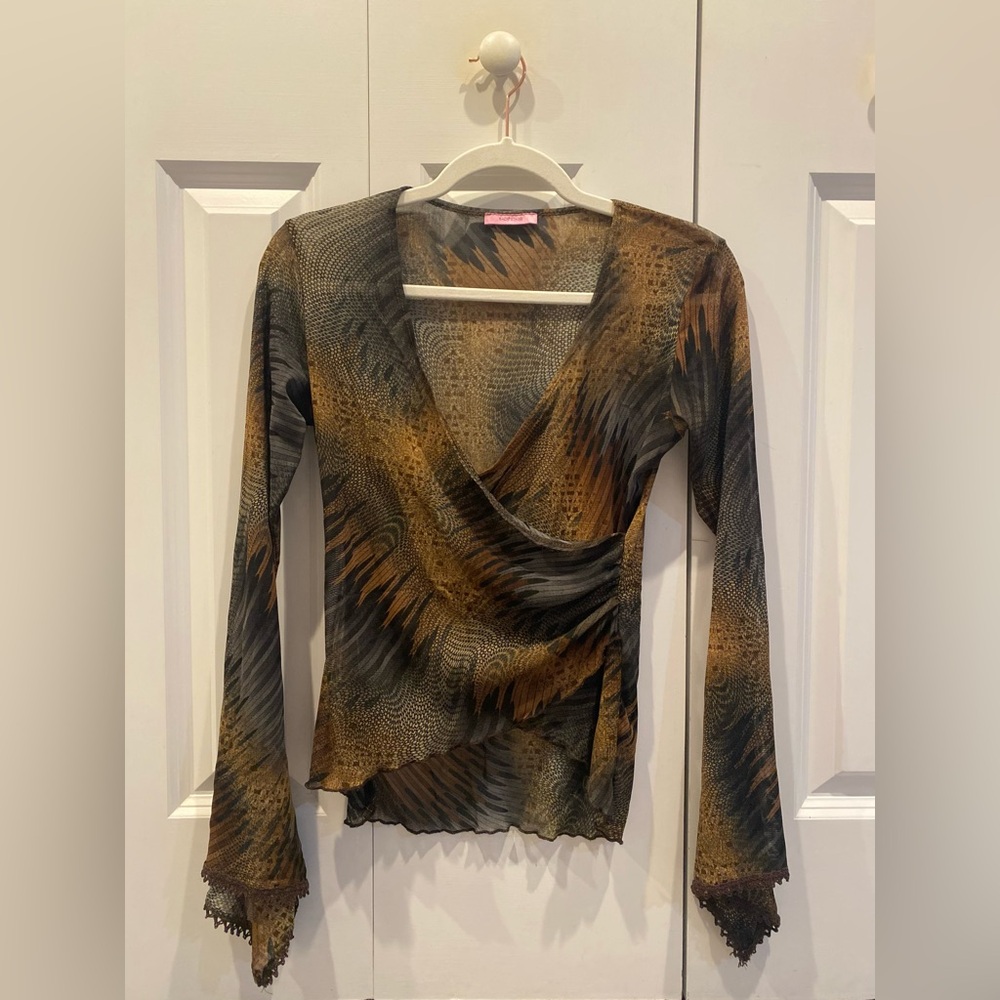 BACKSTAGE Sheer Wrap Top